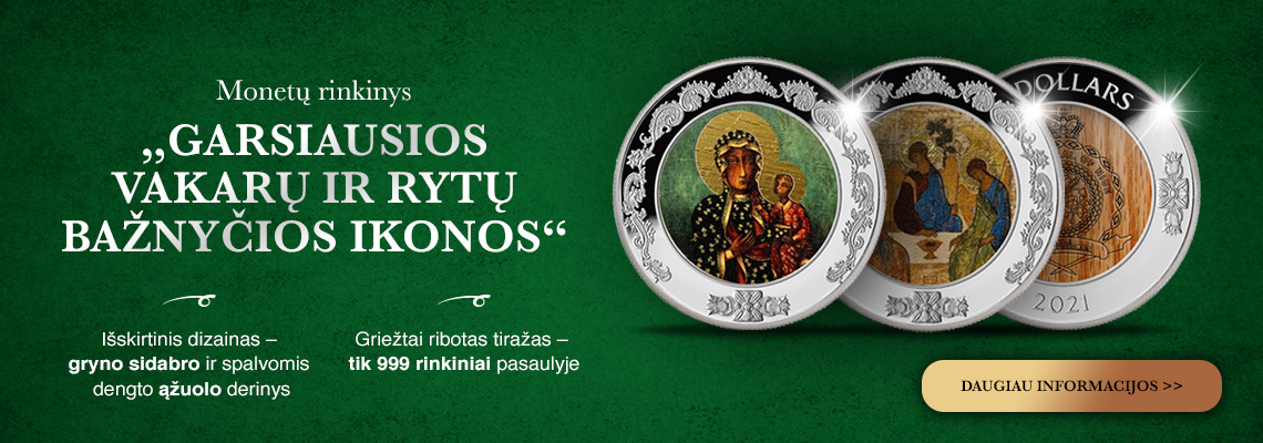 Monetų rinkinys „Garsiausios Vakarų ir Rytų Bažnyčios ikonos“