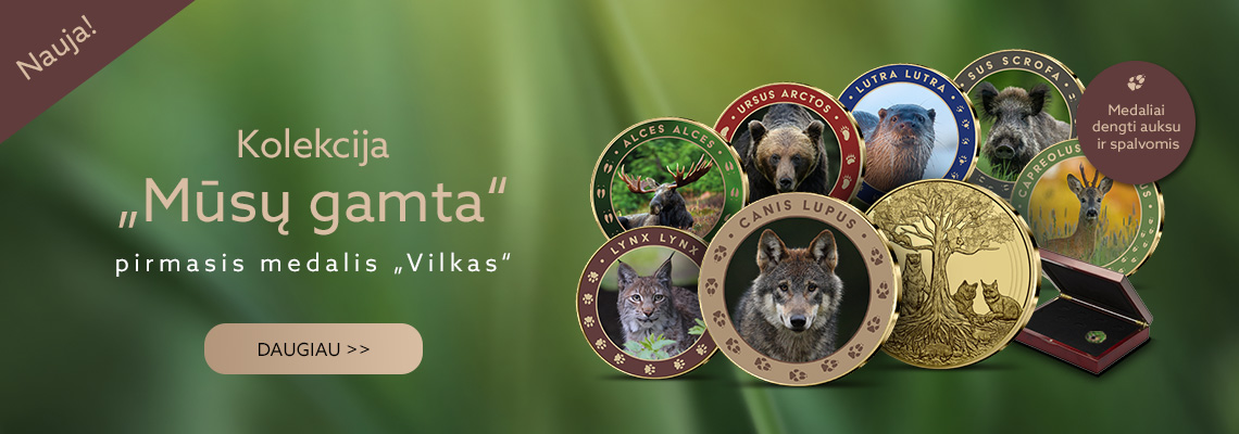 Paauksuotų medalių kolekcija „Mūsų gamta“