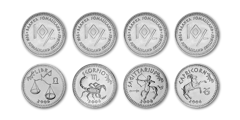 12 monetų rinkinys „Zodiako ženklai“