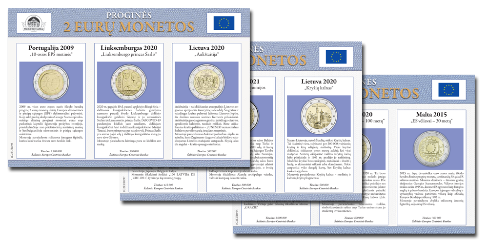 Proginių 2 eurų monetų kolekcija - kitos monetos