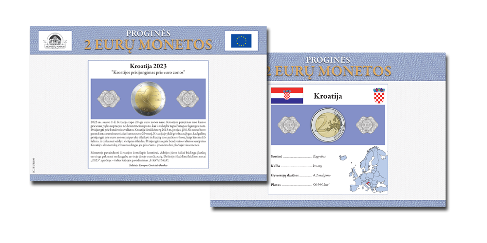 Proginių 2 eurų monetų kolekcija, pirmoji moneta pakuotėje