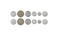 Rinkinys „6 sidabro monetos iš 6 žemynų”