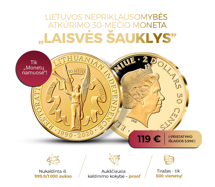 Gryno aukso moneta „Laisvės šauklys“