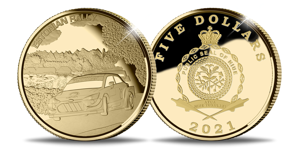 Aukso moneta, skirta Estijos raliui 2021