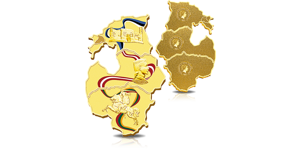 Baltijos šalių formos monetų rinkinys