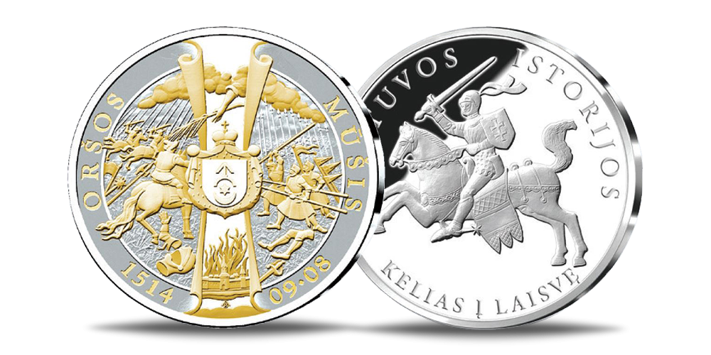 Sidabru ir auksu dengtas medalis „Oršos mūšis“
