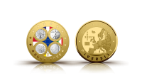 Medalis „Pirmosios Italijos, Vatikano, Monako ir Prancūzijos eurų monetos