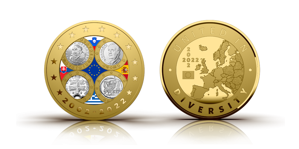 Medalis „Pirmosios Ispanijos, Graikijos, Slovakijos ir Slovėnijos eurų monetos