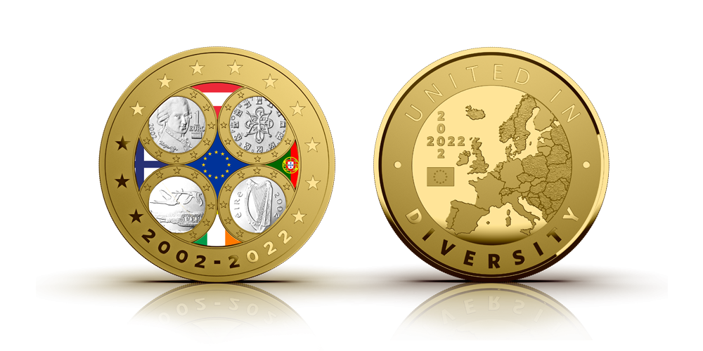Medalis „Pirmosios Portugalijos, Airijos, Suomijos ir Austrijos eurų monetos