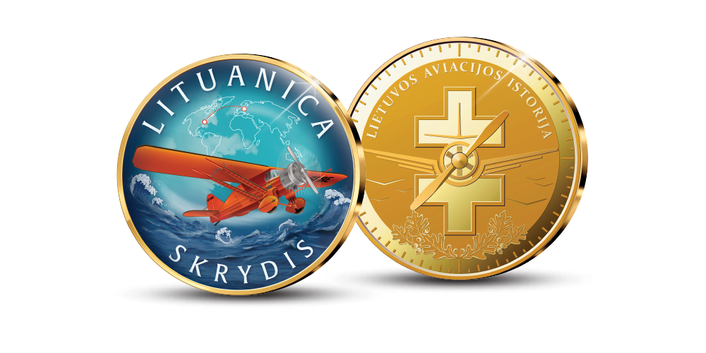 Kolekcija Lietuvos aviacijos istorija, pirmasis medalis Lituanica skrydis Kolekcija Lietuvos aviacijos istorija, pirmasis medalis Lituanica skrydis