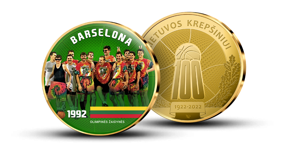 Kolekcija „Lietuvos krepšinio pergalės“, pirmasis medalis 1992 m. Barselona Kolekcija „Lietuvos krepšinio pergalės“, pirmasis medalis 1992 m. Barselona