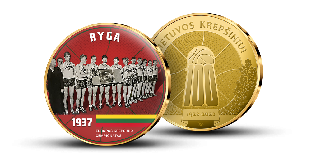Kolekcija „Lietuvos krepšinio pergalės“, medalis 1937 m. Ryga