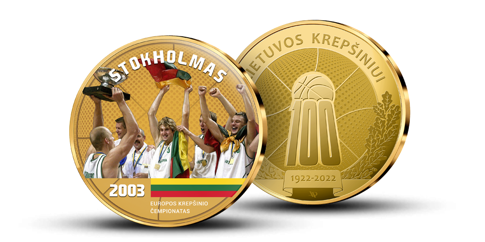 Kolekcija „Lietuvos krepšinio pergalės“, medalis 2003 m. Stokholmas