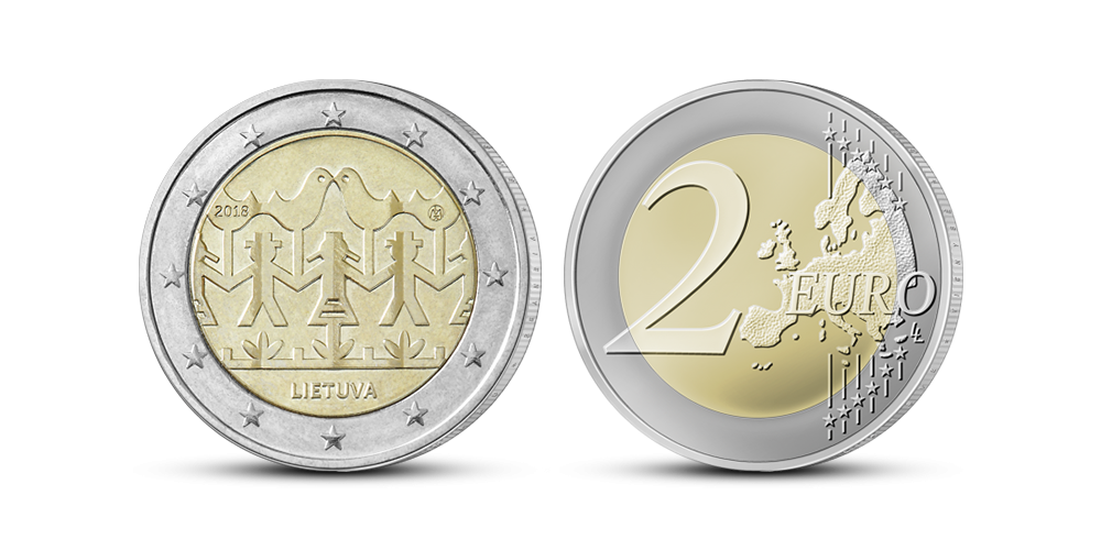 Kolekcija „Lietuviškos proginės 2 eurų monetos“, moneta – „Dainų šventė“