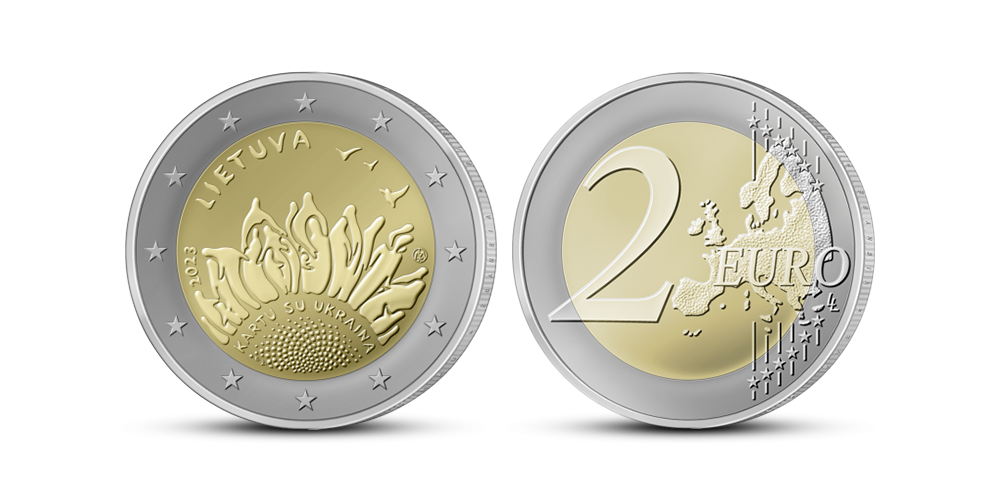 Kolekcija „Lietuviškos proginės 2 eurų monetos“, moneta – „Kartu su Ukraina“
