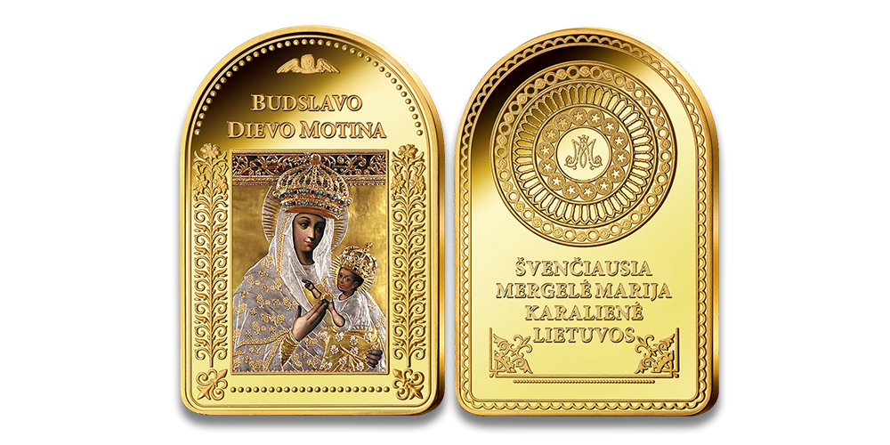 Paauksuotas luitelis „Budslavo Dievo Motinos paveikslas“