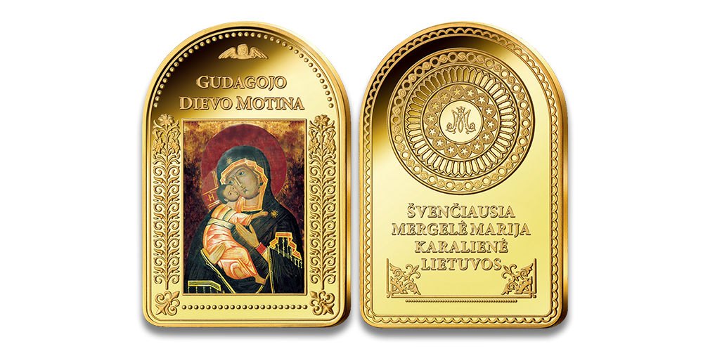 Paauksuotas luitelis „Gudagojo Dievo Motinos paveikslas“