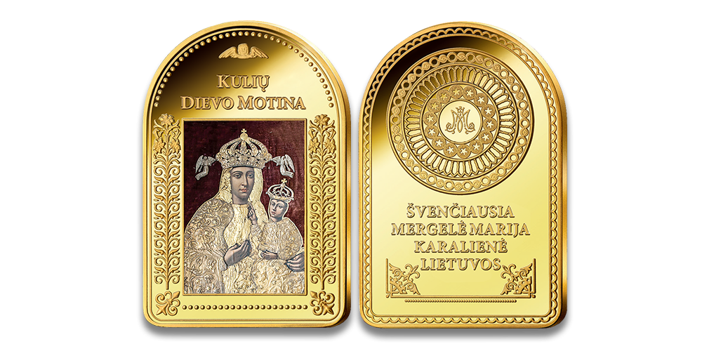 Paauksuotas luitelis „Kulių Dievo Motinos paveikslas“
