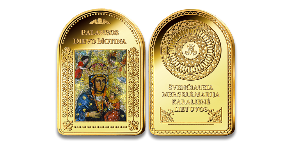 Paauksuotas luitelis „Palangos Dievo Motinos paveikslas“
