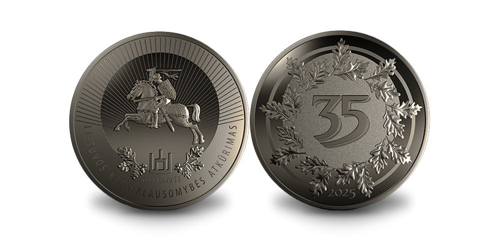 DU proginiai medaliai „Atkurtai Lietuvos Nepriklausomybei – 35” už VIENO kainą!1