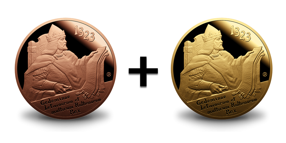 DU proginiai medaliai „Vilniui – 700 metų“ už VIENO kainą!