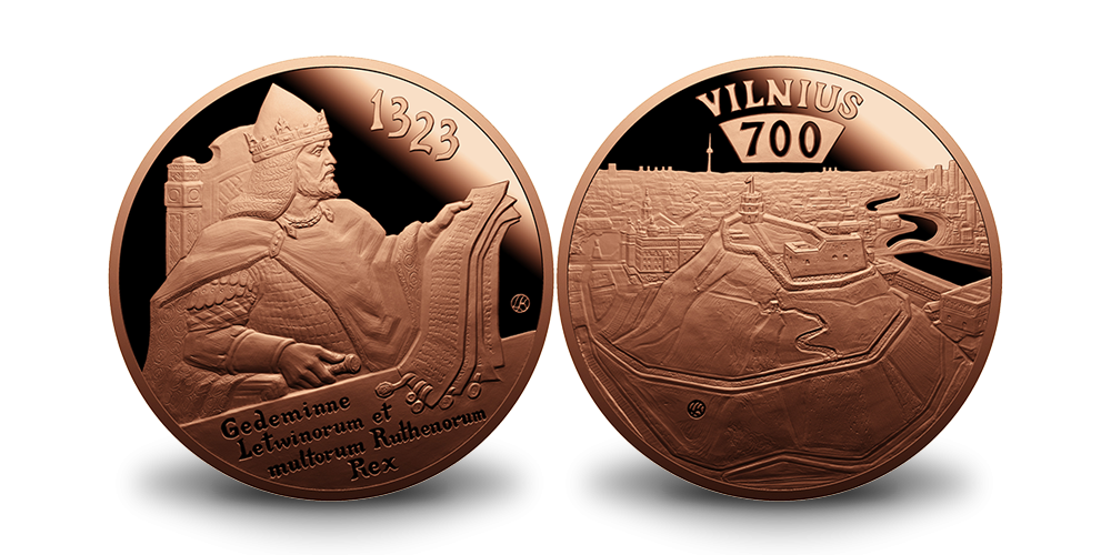 DU proginiai medaliai „Vilniui – 700 metų“ už VIENO kainą!1