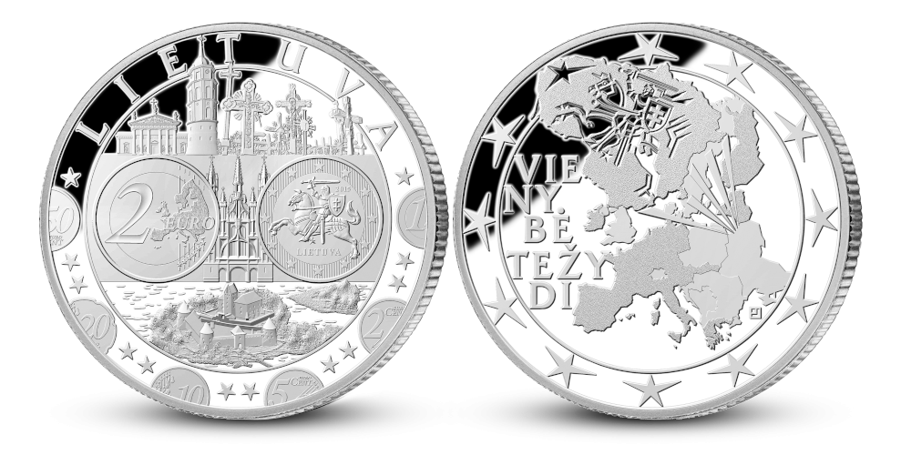 Medalis skirtas euro įvedimui Lietuvoje