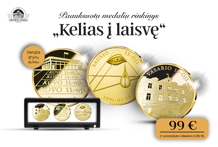 Paauksuotų medalių rinkinys &bdquo;Kelias į laisvę&ldquo;