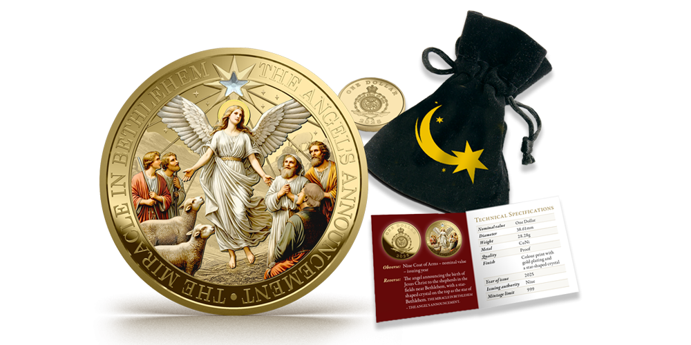Paauksuota moneta „Angelo apsireiškimas piemenims“