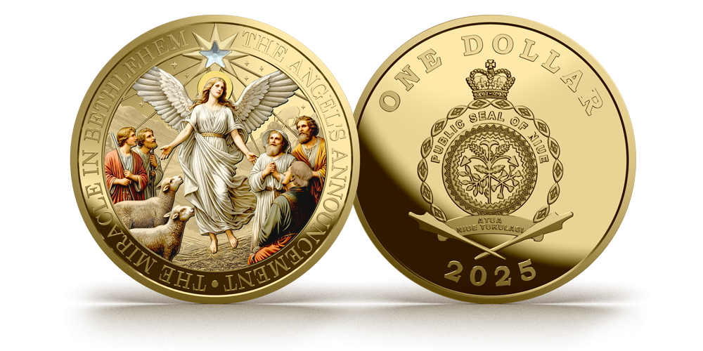 Paauksuota moneta „Angelo apsireiškimas piemenims“1