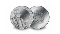   Sidabro moneta, skirta naujajam popiežiui Leonui XIV