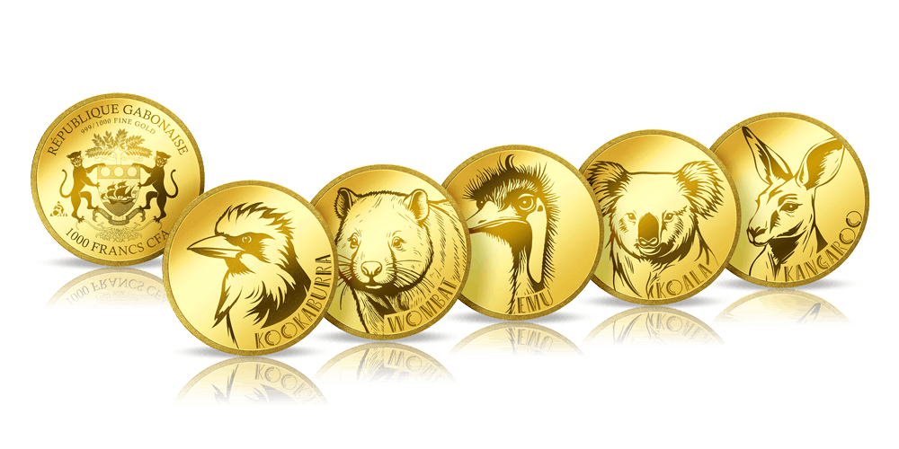 Aukso monetų rinkinys „Australijos gyvūnai“