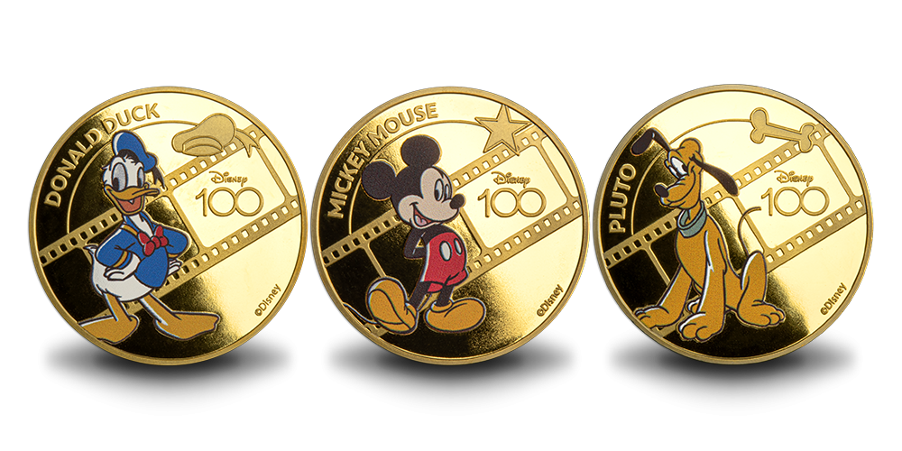 Paauksuotų monetų rinkinys „Disney - 100 metų“