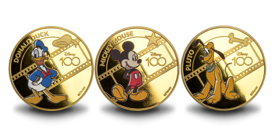 Paauksuotų monetų rinkinys „Disney - 100 metų“