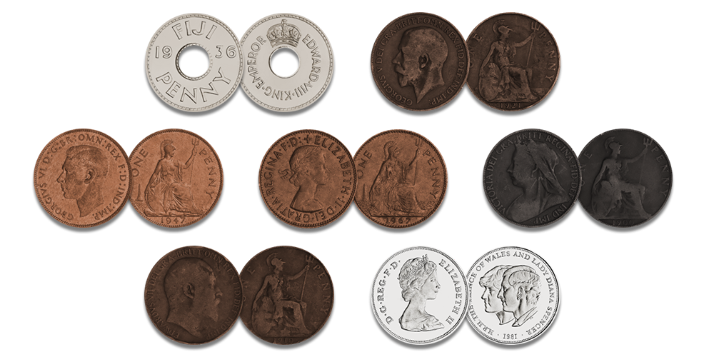 Didžiosios Britanijos monetų rinkinys „Karališkieji portretai“1