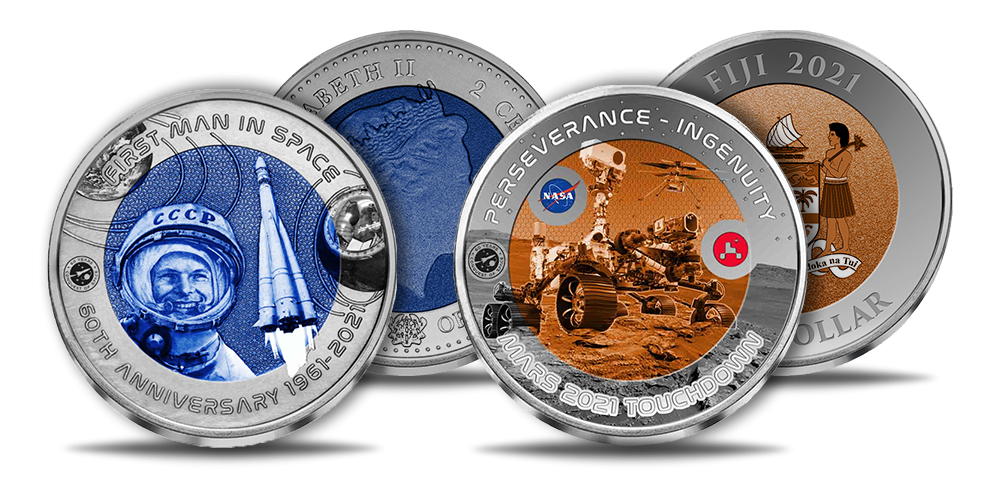 Titano monetų rinkinys „Kelionėms į kosmosą – 60 metų“