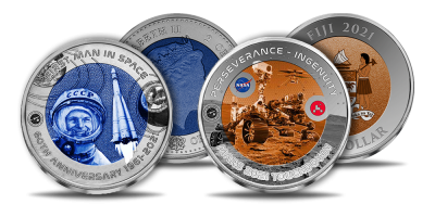 Titano monetų rinkinys „Kelionėms į kosmosą – 60 metų“