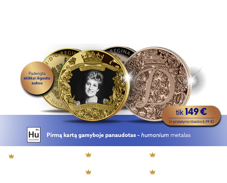 Humanium metalo monetų rinkinys „Žmonių princesė Diana“
