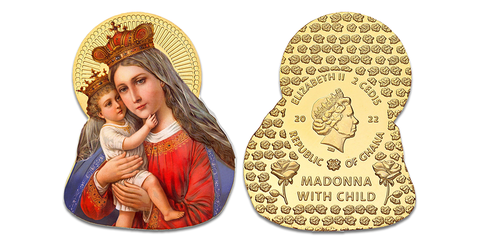Paauksuota moneta „Madona su kūdikiu“ Paauksuota moneta „Madona su kūdikiu“