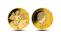 Paauksuota moneta „Tavo angelas sargas”