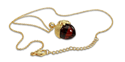 Paauksuotas pakabukas su gintaru „Gilė“