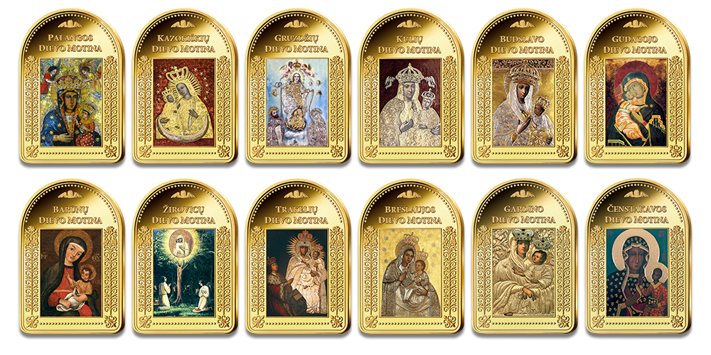 Paauksuotų luitelių rinkinys „Stebuklingi Dievo Motinos paveikslai“