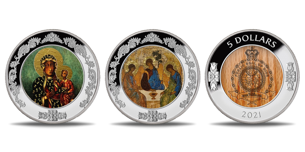 Monetų rinkinys „Garsiausios Vakarų ir Rytų Bažnyčios ikonos“