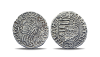 Autentiškas sidabrinis denaras „Madona su kūdikiu“