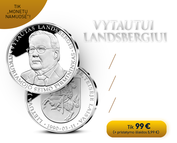 Sidabrinis medalis, pagerbiantis Vytautą Landsbergį 