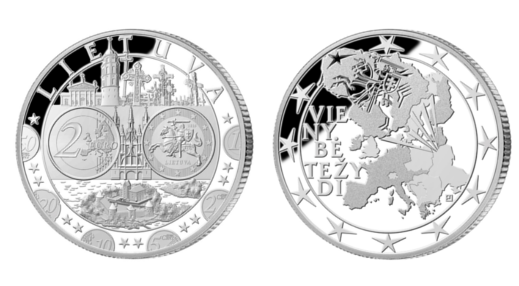 Euro įvedimo proga dovana numizmatams – proginis medalis 