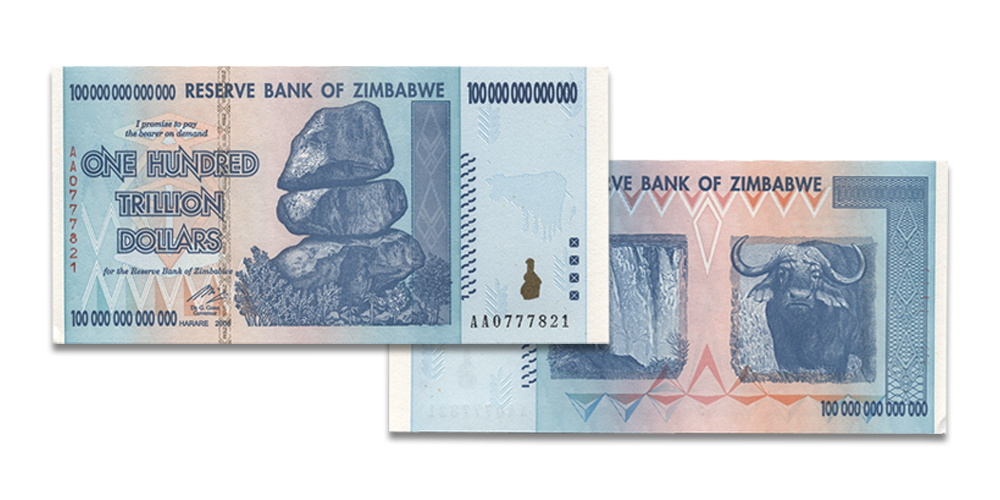 Zimbabvės šimto trilijonų dolerių banknotas